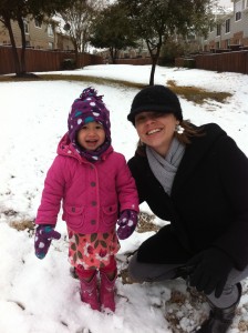 Mom and Elise in the snow