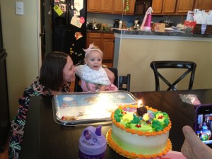 Scared of her Dora birthday cake
