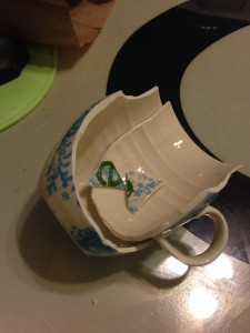 Started the day with Scott breaking mug - he's usually the one lucky enough to break dishes when they need breaking.