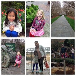 Next stop, the Arboretum...the girls had fun running free and exploring the Children's Garden.