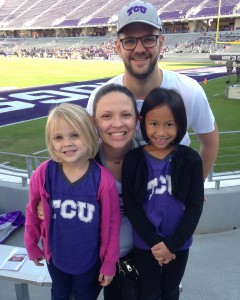 10.3.15 - cheered TCU to victory (Jack was with grandparents)